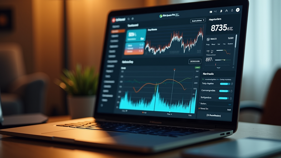 Eye-level view of a digital music distribution dashboard on a laptop